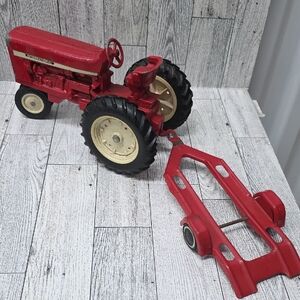 Vintage International Red Toy Tractor with Trailer